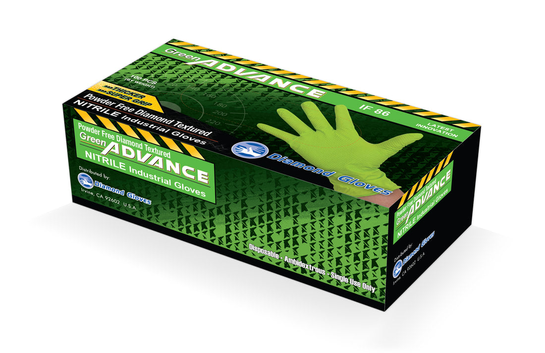 IF-86 Industrial Green Nitrile Gloves