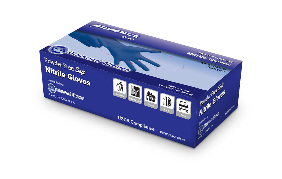 IF-40 Blue Nitrile Exam Gloves