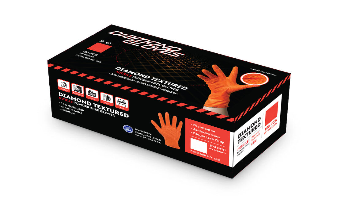 IF-65 Orange Nitrile General Purpose Textured Surface Gloves