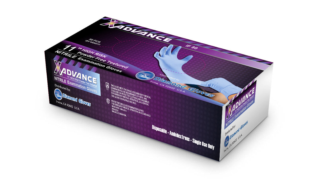 IF-80 Blue Nitrile Exam Gloves
